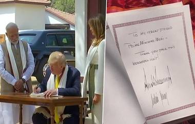 Donald Trump at Sabarmati Ashram: সবরমতী আশ্রমে চরকা কাটলেন মেলানিয়া, ভিজিটরস বুকে নরেন্দ্র মোদিকে 'বার্তা' ডোনাল্ড ট্রাম্পের