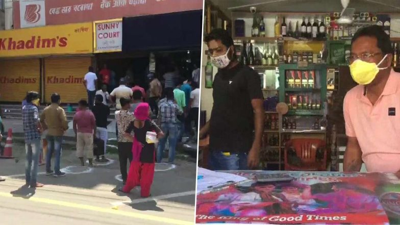 Assam Liquor Shops Open: অসমে খুলল মদের দোকান; রাজ্য নির্দেশিকা অনুযায়ী সোশ্যাল ডিস্ট্যানসিং মেনে মদের দোকানে লাইন ডিব্রুগড়ে