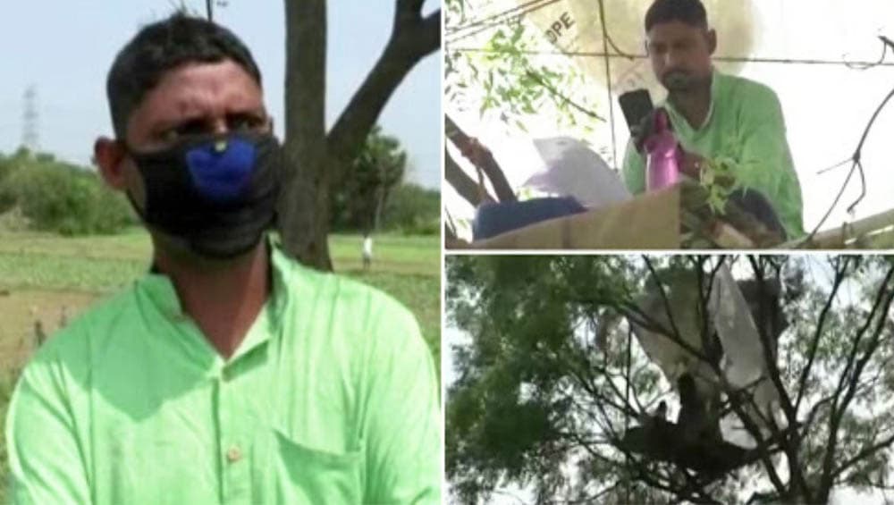 Work From Tree: গ্রামে নেটওয়ার্ক নেই, গাছে চড়ে লকডাউনের বাজারে অনলাইন ক্লাস নিচ্ছেন শিক্ষক Work From Tree: গ্রামে নেটওয়ার্ক নেই, গাছে চড়ে লকডাউনের বাজারে অনলাইন ক্লাস নিচ্ছেন শিক্ষক