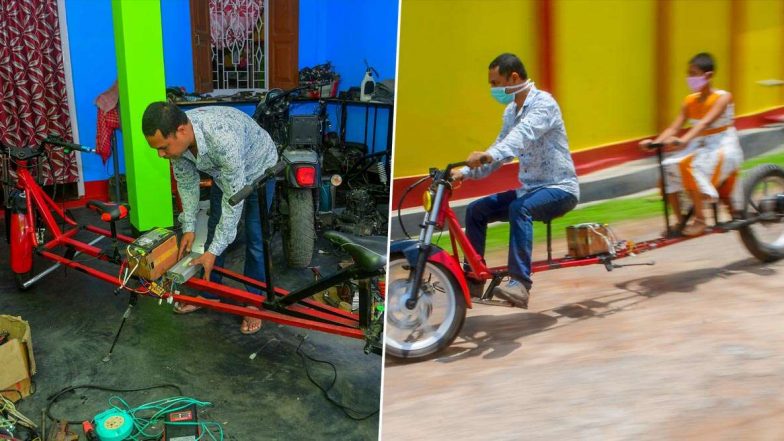 সামাজিক দূরত্ব বজায় থাকবে, এমনই ‘কোভিড-১৯ বাইক’ তৈরি করলেন ত্রিপুরার ব্যক্তি