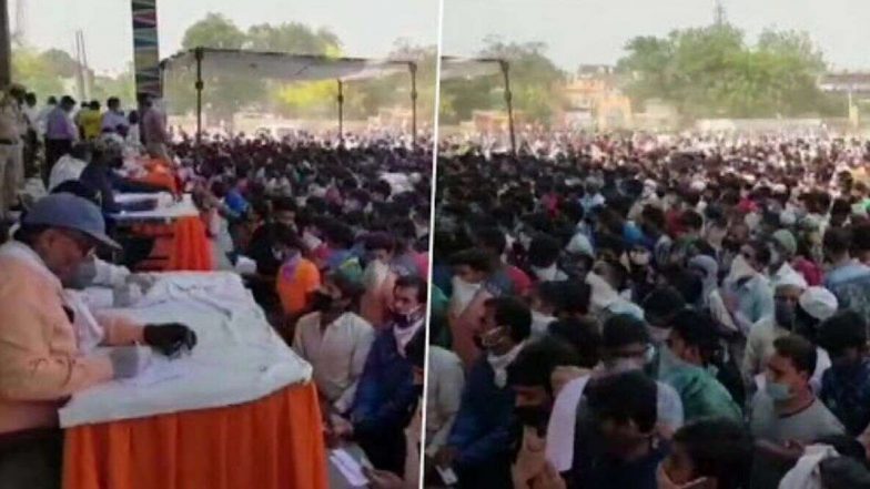 Ghaziabad: সামাজিক দূরত্ব না মেনেই শ্রমিক স্পেশাল ট্রেনে' নাম নথিভুক্তকরণ, হাজার হাজার পরিযায়ী শ্রমিকের ভিড়ে বাড়ছে করোনা-সংক্রমণের আশঙ্কা