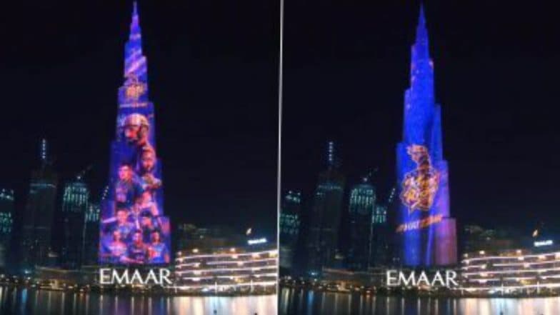 Burj Khalifa Lights Up For KKR: আবুধাবিতে আজ নাইটদের মুখোমুখি মুম্বই ইন্ডিয়ান্স, কেকেআর-এর আলোয় সাজল বুর্জ খলিফা