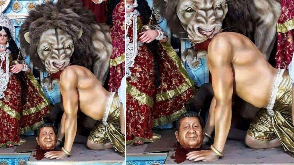 Xi Jinping Becomes Asur In Baharampur Durga Puja: অসুর-রূপে চিনা প্রেসিডেন্ট জিনপিং, সোশ্যাল মিডিয়ায় ভাইরাল ছবি Xi Jinping Becomes Asur In Baharampur Durga Puja: অসুর-রূপে চিনা প্রেসিডেন্ট জিনপিং, সোশ্যাল মিডিয়ায় ভাইরাল ছবি