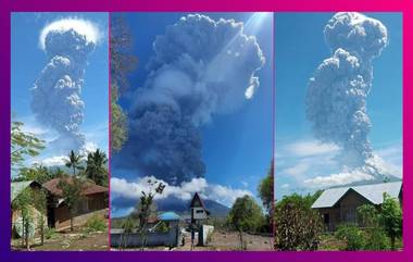 Indonesia's Lewotolok Volcano Erupts: আগ্নেয়গিরিতে ভয়ঙ্কর অগ্নুৎপাত, ৪ কিমি উচ্চতায় উঠল ছাই