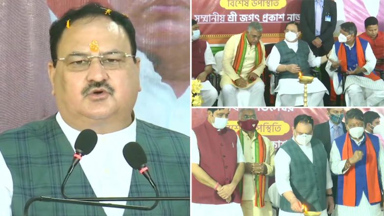 JP Nadda In Kolkata: লক্ষ্য ২০২১-এ বাংলা দখল, হেস্টিংসের মোড়ে তৈরি গেরুয়া শিবিরের সুবিশাল কার্যালয়