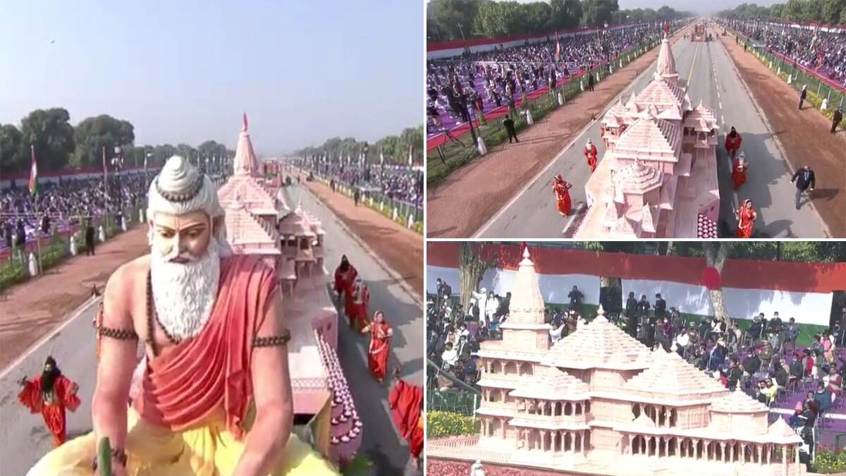 Ram Temple Tableau: প্রজাতন্ত্র দিবসের কুচকাওয়াজে প্রথম পুরস্কার জিতল উত্তরপ্রদেশের রামমন্দির ট্যাবলো Ram Temple Tableau: প্রজাতন্ত্র দিবসের কুচকাওয়াজে প্রথম পুরস্কার জিতল উত্তরপ্রদেশের রামমন্দির ট্যাবলো