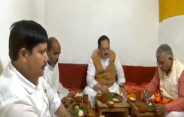 JP Nadda in Naihati: বঙ্কিমভবন ঘুরে গৌরীপুরে চটকল শ্রমিকের বাড়িতে মধ্যাহ্ন ভোজ জেপি নাড্ডার