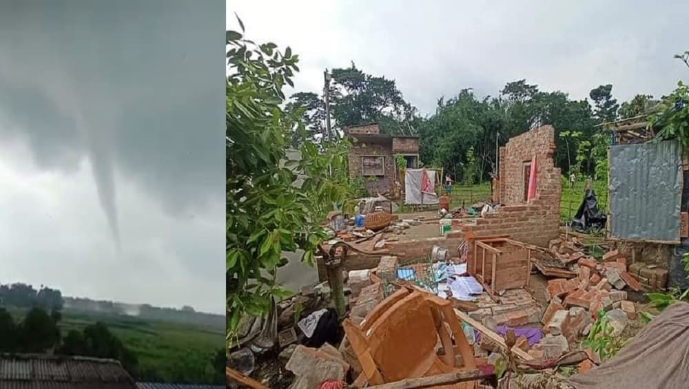 After Yaas, Tornado In Ashoknagar: অশোকনগরে 'টর্নেডো', ভেঙে চুরমার বাড়িঘর, দেখুন After Yaas, Tornado In Ashoknagar: অশোকনগরে 'টর্নেডো', ভেঙে চুরমার বাড়িঘর, দেখুন