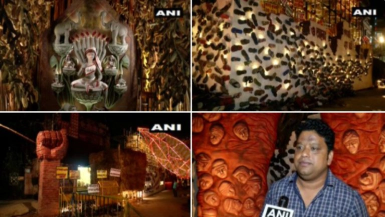 Dum Dum Park Durga Puja Pandal: তেভাগা থেকে সাম্প্রতিক,দমদম পার্কের পুজোয় এবার কৃষক বিদ্রোহ (দেখুন ছবি)