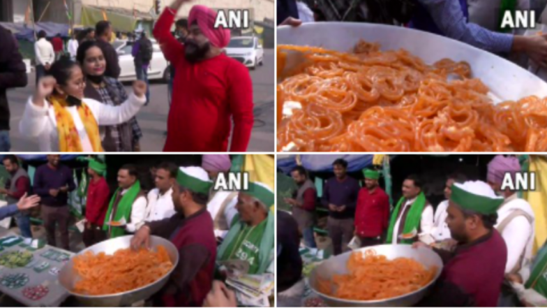 People Celebrate At Ghazipur Border:  কৃষি আইন বিলোপের আনন্দে গাজিপুর সীমান্তে জিলিপি সহযোগে উদযাপন, দেখুন ছবি