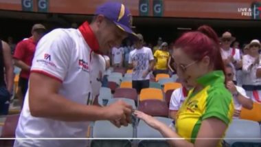 Fan Proposes to Girlfriend During Ashes Test: স্টেডিয়ামেই শুরু নতুন সস্পর্ক, গাব্বায় বাগদান সারলেন ইংল্যান্ড সমর্থক ও তাঁর অস্ট্রেলিয়ান বান্ধবী