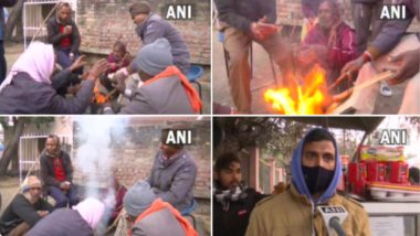 Winter In Jammu and Kasmir: শীতে কাঁপছে কাশ্মীর, জম্মুতে আগুনে হাত পা সেঁকছে দিনমজুরের দল
