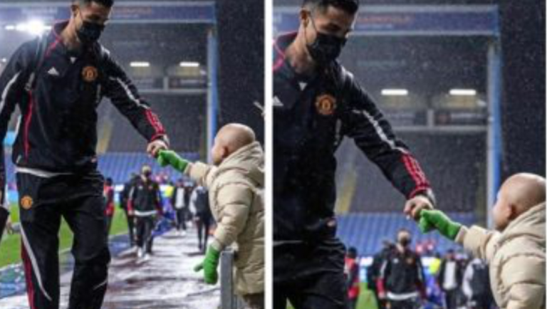 Cristiano Ronaldo With Little Fan: পৃথিবীর সেরা উপহার শিশুরা, খুদে সমর্থকের সঙ্গে মুষ্টি মিলিয়ে বললেন রোনাল্ডো