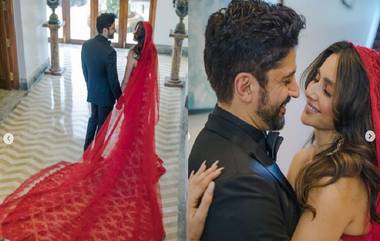 Farhan Akhtar And Shibani Dandekar: ভালবাসার চাদর জড়িয়ে বিয়ে সারেন ফারহান আখতার, শিবানী দান্ডেকর, দেখুন