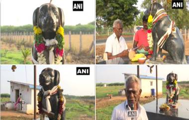 Tamil Nadu: সন্তানের থেকেও প্রিয় কুকুর, মৃত পোষ্যের স্মৃতিতে ৮০ হাজারের মূর্তি বানালেন তামিলনাড়ুর বৃদ্ধ (দেখুন ছবি)