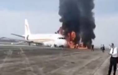 Japan- Plane On Fire Video: টোকিও বিমানবন্দরে রানওয়েতে টেক অফের সময় বিমানে আগুন, দেখুন ভিডিও