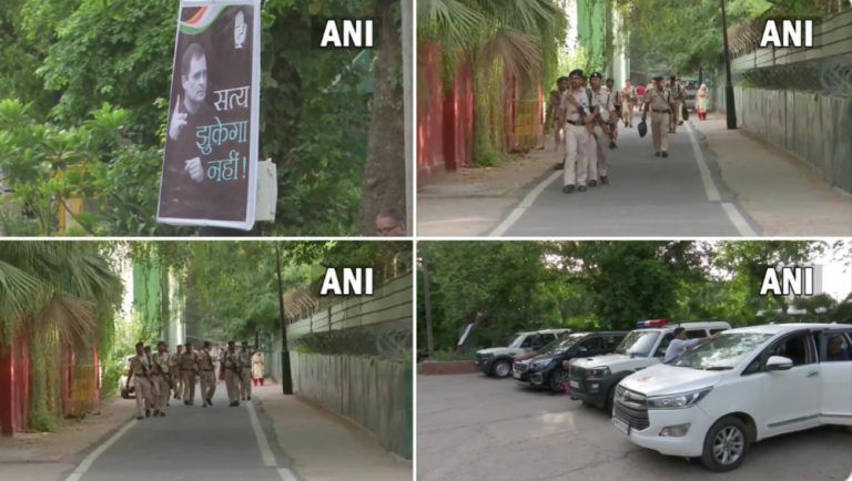 Delhi: ন্যাশনাল হেরাল্ড মামলা, রাহুল গান্ধীর বাসভবনের বাইরে পুলিশ পিকেট (দেখুন ছবি)