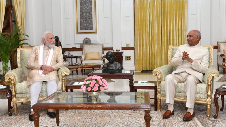 Modi Meets President Kovind: রাষ্ট্রপতি ভবনে রাষ্ট্রপতি রামনাথ কোবিন্দের সঙ্গে সাক্ষাৎ করলেন প্রধানমন্ত্রী নরেন্দ্র মোদী