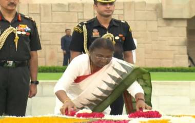 Droupadi Murmu Swearing-In: খানিক পরেই শপথগ্রহণ, রাজঘাটে জাতির পিতা মহাত্মা গান্ধীকে শ্রদ্ধা জানালেন দ্রৌপদী মুর্মু