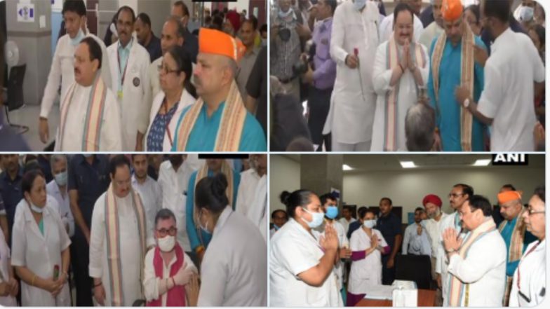 Delhi: রাজধানীর কোভিড বুস্টার টিকাকেন্দ্রে জেপি নাড্ডা, দেখুন ছবি
