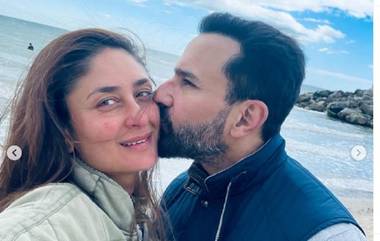 Kareena Kapoor Khan: লন্ডনে করিনার গালে সইফের চুম্বন, দেখুন