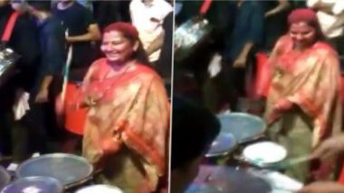 Lata Shinde Plays Drums To Welcome Eknath Shinde: মুখ্যমন্ত্রী স্বামীকে স্বাগত জানাতে ড্রাম বাজাচ্ছেন লতা শিন্ডে, দেখুন ভিডিও