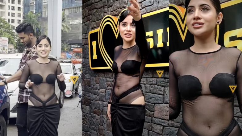 Urfi Javed:কালো নেটের পোশাকে উঁকি মারছে নিতম্ব, নতুন হট অবতারে উর্ফি ধরা দিলেন ক্যামেরায় (দেখুন ভিডিও)