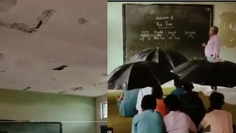 Viral Video: স্কুলের ভিতরে ছাত্রছাত্রীদের হাতে খাতার বদলে ছাতা!! বর্ষা আসলেই এক চিত্র মধ্যপ্রদেশের সিওনি জেলার এই স্কুলে ( দেখুন ভিডিও)