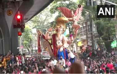 Mumbai Ganesh Puja: মুম্বইয়ে গণেশ পুজোর বিসর্জনের ভিড় ছাপিয়ে গেল সব কিছুকে, দেখুন ভিডিও