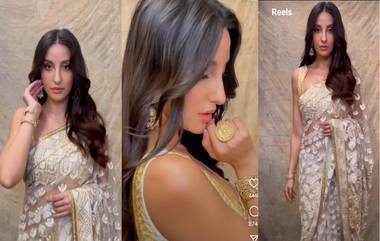 Nora Fatehi: উৎসবের মরশুমে মনীশের ডিজাইনার গোল্ডেন শাড়িতে উষ্ণতার ঢেউ ছড়ালেন নোরা, রাকুলপ্রীতের গান দিয়ে বানানো ভিডিও শেয়ার করলেন ইনস্টাগ্রামে