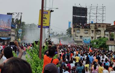 BJP's Nabanna Abhijan: রণক্ষেত্র সাঁতরাগাছি, বিজেপির কর্মী, সমর্থকরা ইট, পাথর ছুঁড়লে পুলিশের পালটা জল-কামান