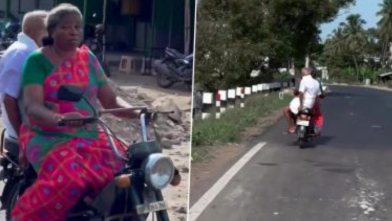 Elderly Woman Rides Moped With Husband: স্বামীকে পিছনের আসনে বসিয়ে মপেড চালিয়ে যাচ্ছেন প্রৌঢ়া, ভাইরাল ভিডিও