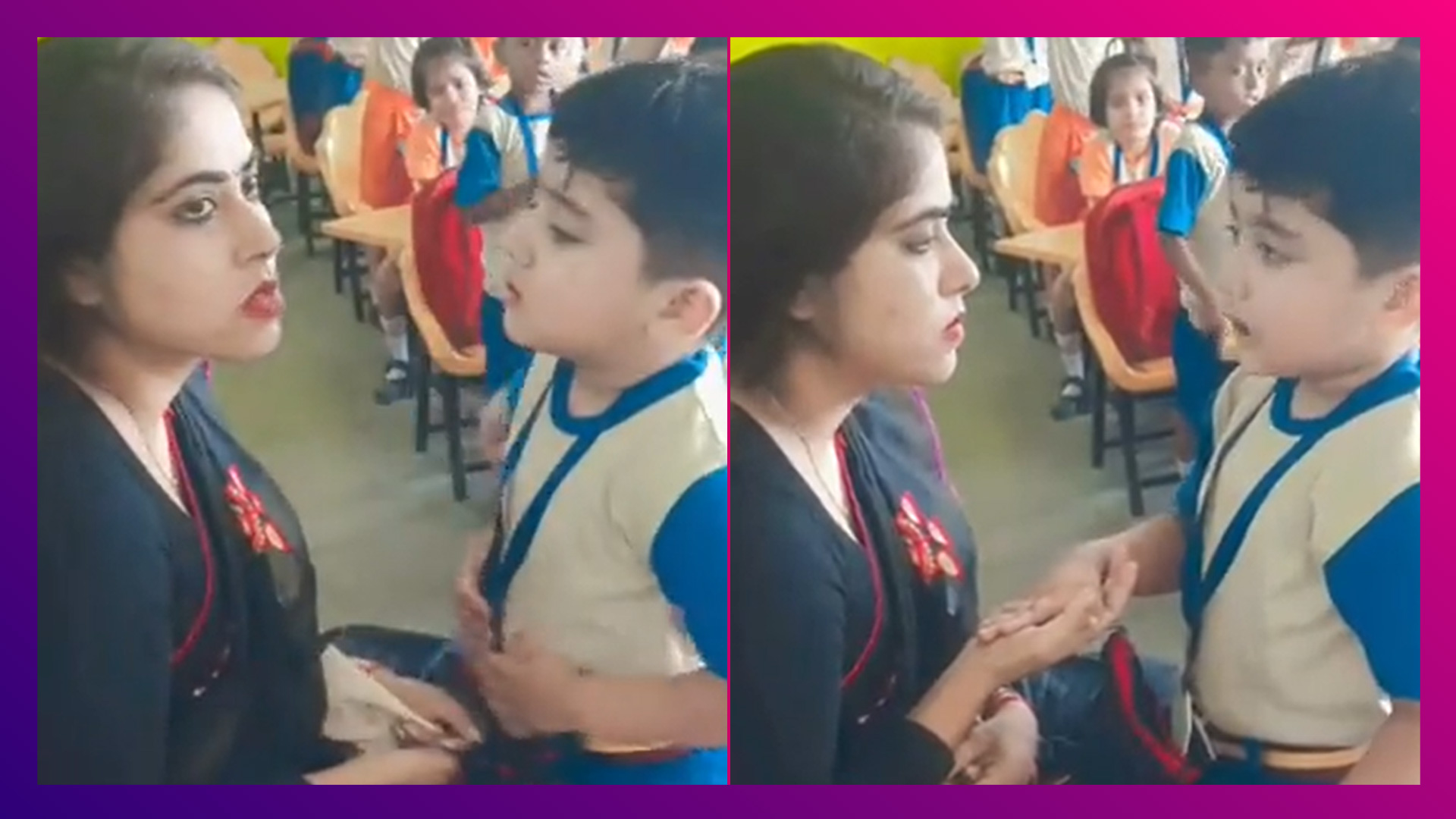 Viral Video: 'মায়ের মতই ভাল', শিক্ষিকার মান ভাঙাল ছোট্ট পড়ুয়া