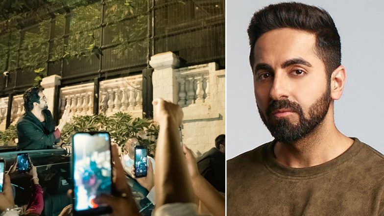 Ayushmann Khurrana: মন্নতের সামনে আয়ুষ্মান খুরানা, শাহরুখ-ভক্তকে ঘিরে ধরলেন মানুষ
