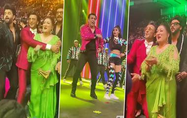 Govinda Dance Video: মঞ্চে গোবিন্দা, নীচে অভিনেতার স্ত্রীকে জড়িয়ে নাচ রণবীর সিংয়ের, দেখুন