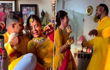 Devoleena Bhattacharjee: গায়ে হলুদের অনুষ্ঠানে বরের সঙ্গে জমিয়ে নাম দেবলীনার, মুহূর্তে ভাইরাল দৃশ্য