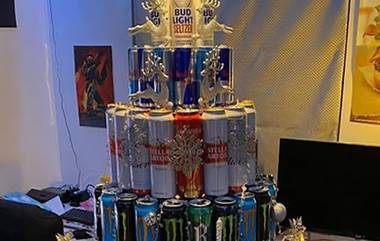 Viral Christmas Tree Made of Beer Cans: ১৮২ টি বিয়ারের ক্যান দিয়ে তৈরি হল খ্রিস্টমাস ট্রি (দেখুন সেই ছবি)