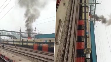 EMU Train on Fire in Ghaziabad: গাজিয়াবাদ রেলস্টেশনে  দিল্লিগামী ট্রেনে আগুন