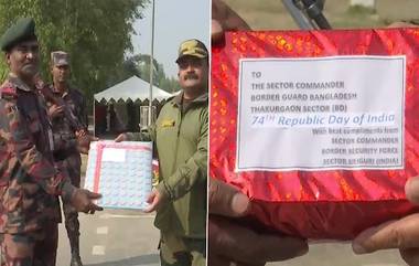 BSF Exchange Sweets With BGB: কর্তব্যের মাঝে প্রজাতন্ত্র দিবস পালন, ফুলবাড়ি সীমান্তে মিষ্টি বিনিময় বিএসএফ-বিজিবির