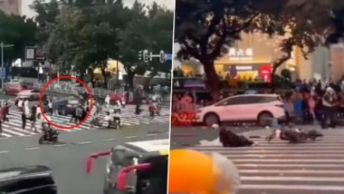 China Car Accident: চিনে গাড়ির ধাক্কায় শূন্যে উড়ছেন পথচারীরা, দেখুন দুর্ঘটনাস্থলের ভয়াবহ ভিডিয়ো