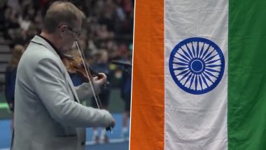 India National Anthem in Violin: ডেভিস কাপে বেহালার সুরে শিহরণ জাগাল ভারতের জাতীয় সঙ্গীত (দেখুন ভিডিও)