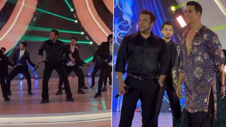 Salman Khan and Akshay Kumar at Delhi Wedding Event: দিল্লির বিয়ের অনুষ্ঠানে সলমন-অক্ষয়ের যুগলবন্দী, দেখুন