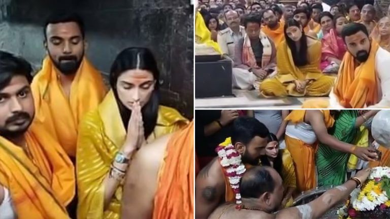 KL Rahul- Athiya Shetty in Mahakal Temple: মহাকালের আশ্রয়ে কেএল রাহুল-আথিয়া শেট্টি, দিলেন গর্ভগৃহে পূজা (দেখুন ভিডিও)