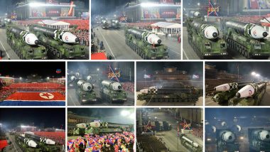 North Korea Military Parade: উত্তর কোরিয়ার বিশাল সামরিক কুচকাওয়াজ, ক্ষেপণাস্ত্র প্রদর্শন