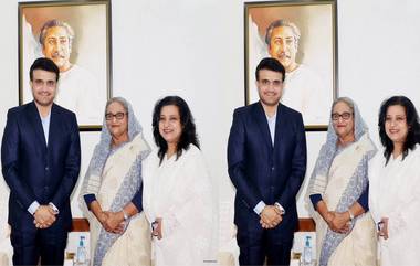 Sourav Ganguly with Sheikh Hasina: ঢাকায় শেখ হাসিনার সঙ্গে সস্ত্রীক সৌরভ গাঙ্গুলি