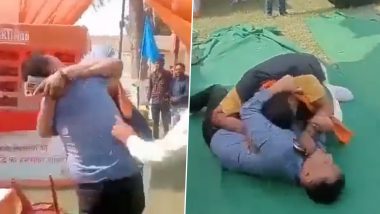 UP BJP Leader Thrashes Government Official Video: সরকারি অফিসারকে ঠেলে ফেলে দিলেন বিজেপি নেতা, ভাইরাল ভিডিয়ো
