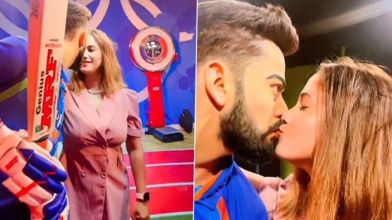 Woman Kisses Virat Kohli’s Wax Statute Video: বিরাটের ঠোঁট স্পর্শ, 'চুম্বন' মহিলা ভক্তের, ভাইরাল ভিডিয়ো