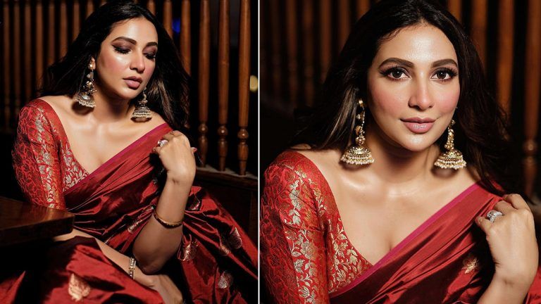 Subhashree Ganguly Saree Pic: মেরুন রঙা শাড়ি সঙ্গে ডিপনেক ব্লাউজ, শুভশ্রীতে মুগ্ধ নেটবাসী