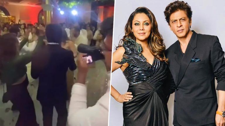 Shah Rukh and Gauri Dance: আলানার বিয়েতে গৌরীর সঙ্গে জমিয়ে নাচ শাহরুখের, দেখুন