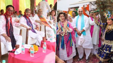 Holi Celebration At Rajnath Singh House: নিজ বাসভবনে হোলির উদযাপনে রাজনাথ সিং, উৎসবে যোগদান করলেন মার্কিন বাণিজ্যমন্ত্রী জিনা রাইমন্ডোও (দেখুন ভিডিও)